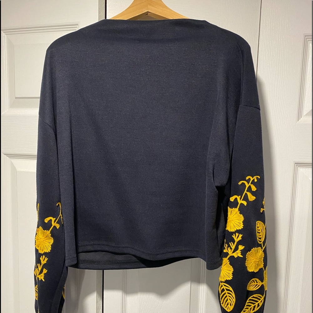 Cropped Navy Sweater